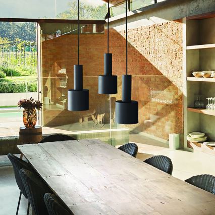 Ideal Lux - Candeeiro suspenso HOLLY 3xE27/60W/230V aranha preto