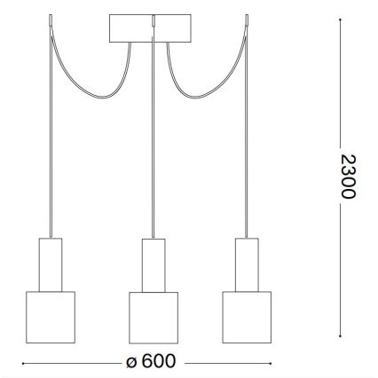 Ideal Lux - Candeeiro suspenso HOLLY 3xE27/60W/230V aranha preto
