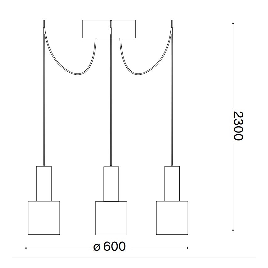 Ideal Lux - Candeeiro suspenso HOLLY 3xE27/60W/230V aranha preto