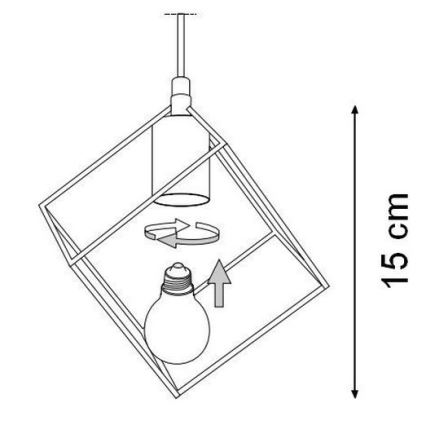 Ideal Lux - Candeeiro suspenso ICE 5xE27/60W/230V diâmetro 50 cm preto