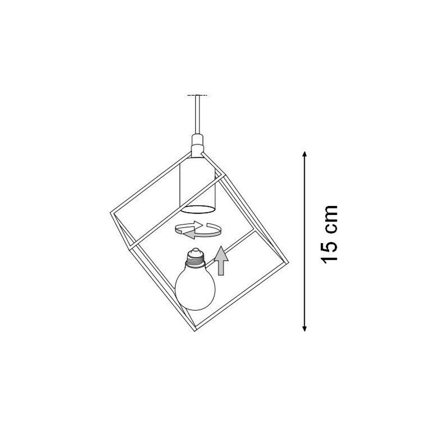 Ideal Lux - Candeeiro suspenso ICE 5xE27/60W/230V diâmetro 50 cm preto