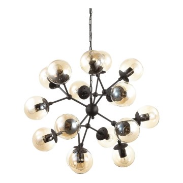 Ideal Lux - Candeeiro suspenso KEPLER 18xE27/42W/230V diâmetro 69 cm preto/fumado