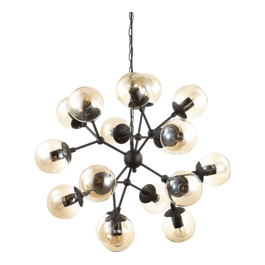 Ideal Lux - Candeeiro suspenso KEPLER 18xE27/42W/230V diâmetro 69 cm preto/fumado