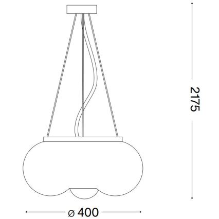 Ideal Lux - Candeeiro suspenso LED ARIZONA 3xGX53/9W/230V diâmetro 40 cm branco