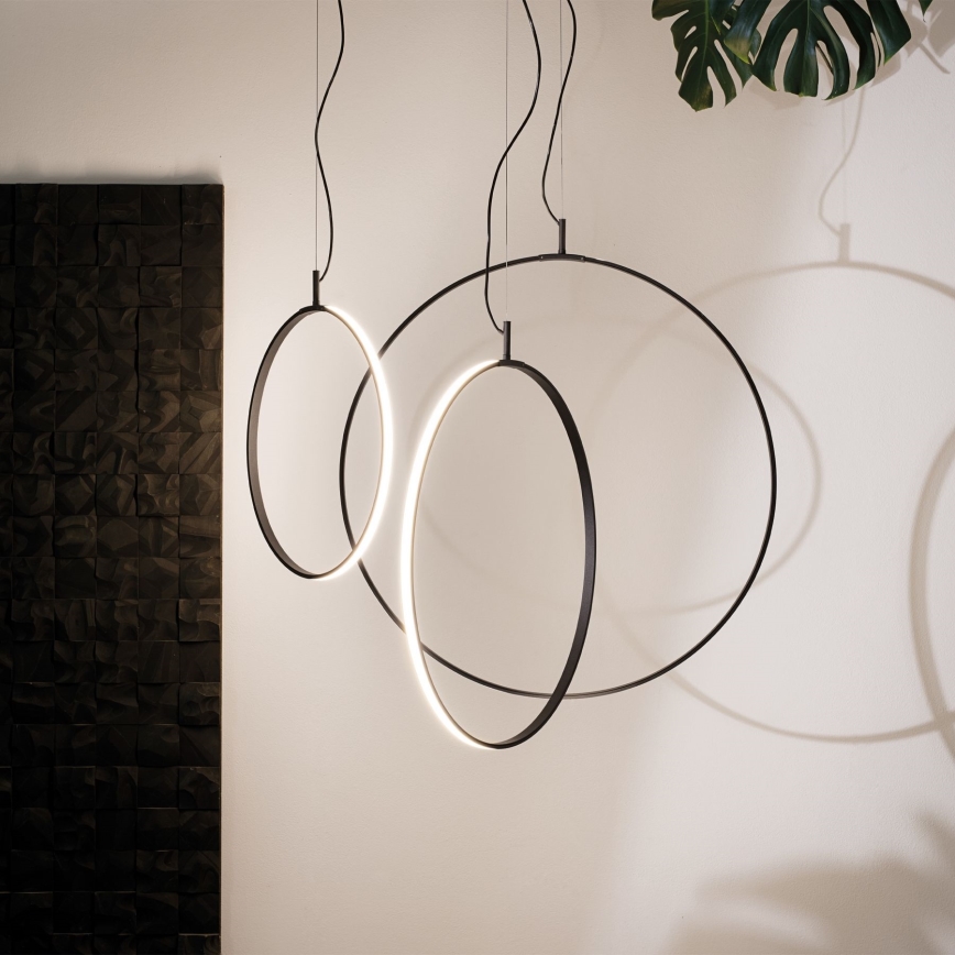 Ideal Lux - Candeeiro suspenso LED CIRCUS LED/29W/230V diâmetro 44 cm CRI 90 preto