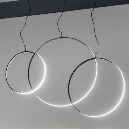 Ideal Lux - Candeeiro suspenso LED CIRCUS LED/29W/230V diâmetro 44 cm CRI 90 preto