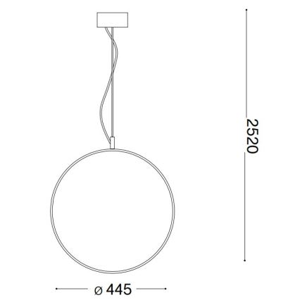 Ideal Lux - Candeeiro suspenso LED CIRCUS LED/29W/230V diâmetro 44 cm CRI 90 preto