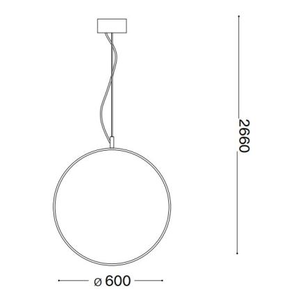 Ideal Lux - Candeeiro suspenso LED CIRCUS LED/33W/230V diâmetro 60 cm CRI 90 preto
