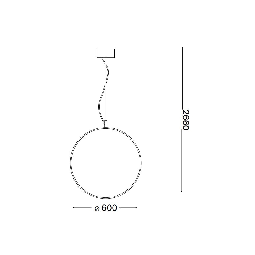 Ideal Lux - Candeeiro suspenso LED CIRCUS LED/33W/230V diâmetro 60 cm CRI 90 preto