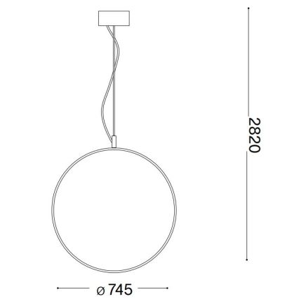 Ideal Lux - Candeeiro suspenso LED CIRCUS LED/36W/230V diâmetro 74,5 cm CRI 90 preto
