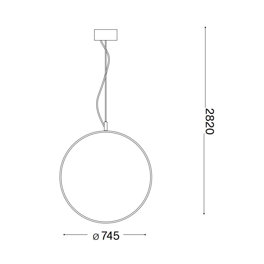 Ideal Lux - Candeeiro suspenso LED CIRCUS LED/36W/230V diâmetro 74,5 cm CRI 90 preto