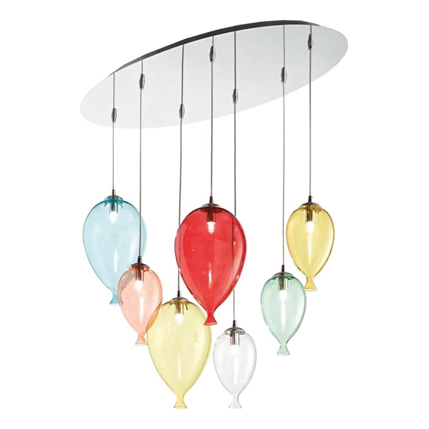 Ideal Lux - Candeeiro suspenso LED CLOWN 7xG9/3W/230V 80 cm colorido