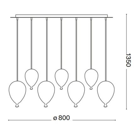 Ideal Lux - Candeeiro suspenso LED CLOWN 7xG9/3W/230V 80 cm colorido