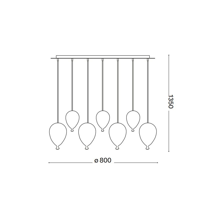 Ideal Lux - Candeeiro suspenso LED CLOWN 7xG9/3W/230V 80 cm colorido