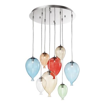Ideal Lux - Candeeiro suspenso LED CLOWN 8xG9/3W/230V diâmetro 50 cm colorido