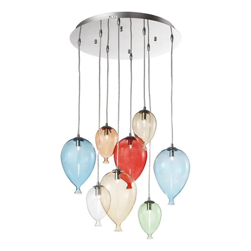Ideal Lux - Candeeiro suspenso LED CLOWN 8xG9/3W/230V diâmetro 50 cm colorido