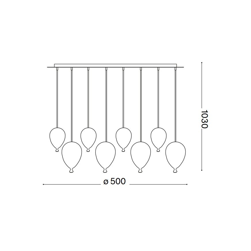 Ideal Lux - Candeeiro suspenso LED CLOWN 8xG9/3W/230V diâmetro 50 cm colorido