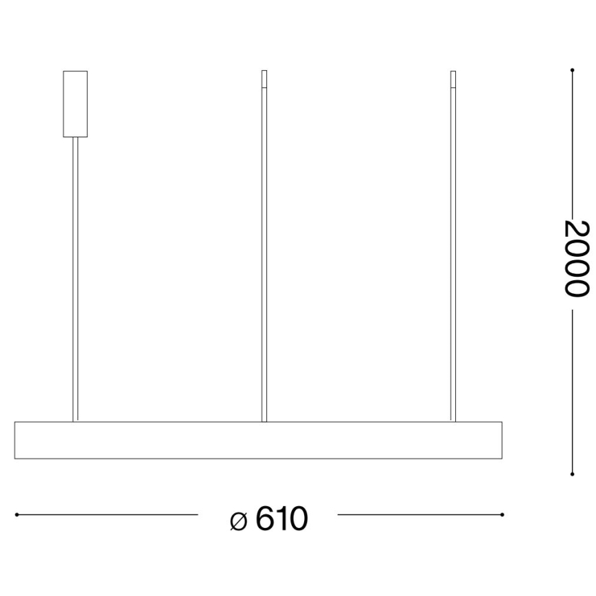 Ideal Lux - Candeeiro suspenso LED com regulação GEMINI LED/48W/230V diâmetro 61 cm CRI 90 dourado