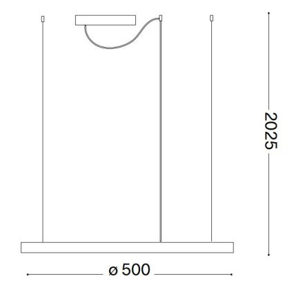 Ideal Lux - Candeeiro suspenso LED com regulação ORACLE SLIM LED/28W/230V 4000K diâmetro 50 cm CRI 90 preto