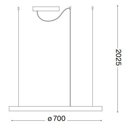 Ideal Lux - Candeeiro suspenso LED com regulação ORACLE SLIM LED/40W/230V 4000K diâmetro 70 cm CRI 90 preto