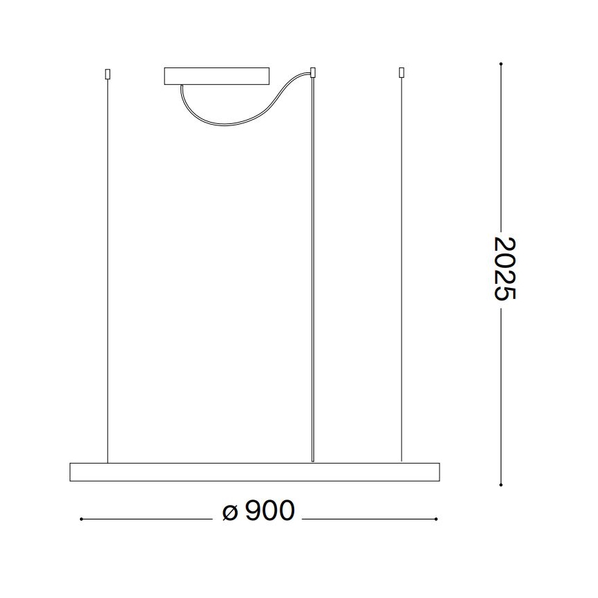 Ideal Lux - Candeeiro suspenso LED com regulação ORACLE SLIM LED/42W/230V 4000K diâmetro 90 cm CRI 90 preto