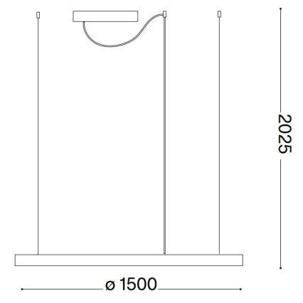 Ideal Lux - Candeeiro suspenso LED com regulação ORACLE SLIM LED/83W/230V 4000K diâmetro 150 cm CRI 90 branco