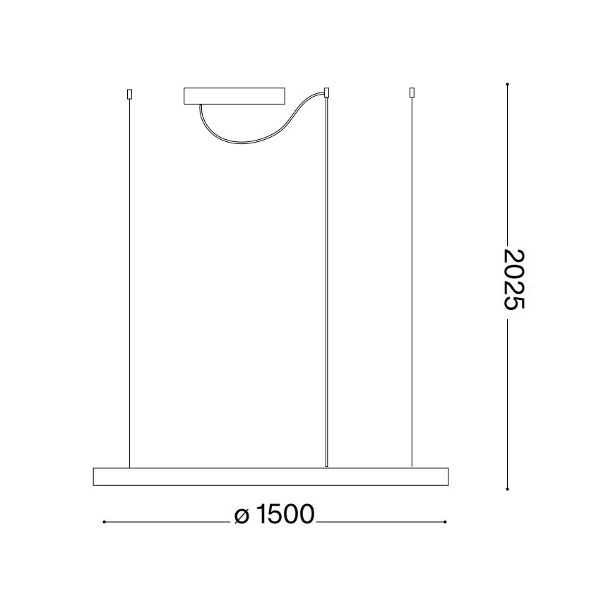 Ideal Lux - Candeeiro suspenso LED com regulação ORACLE SLIM LED/83W/230V 4000K diâmetro 150 cm CRI 90 branco