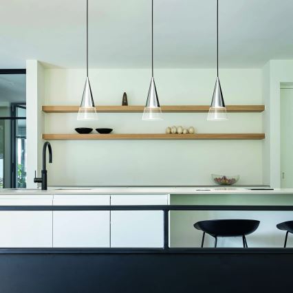 Ideal Lux - Candeeiro suspenso LED CONO 1xGU10/7W/230V diâmetro 15 cm CRI 90 cromado brilhante