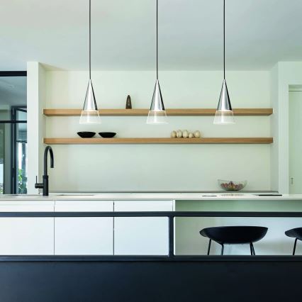Ideal Lux - Candeeiro suspenso LED CONO 1xGU10/7W/230V diâmetro 15 cm CRI 90 cromado mate