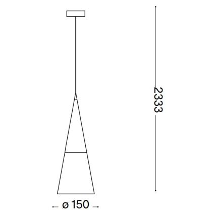 Ideal Lux - Candeeiro suspenso LED CONO 1xGU10/7W/230V diâmetro 15 cm CRI 90 latão