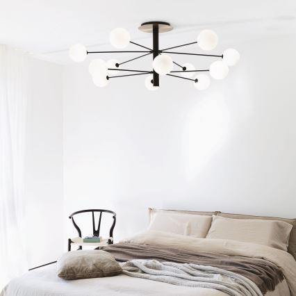 Ideal Lux - Candeeiro suspenso LED COSMOPOLITAN 12xG9/3W/230V diâmetro 145 cm preto
