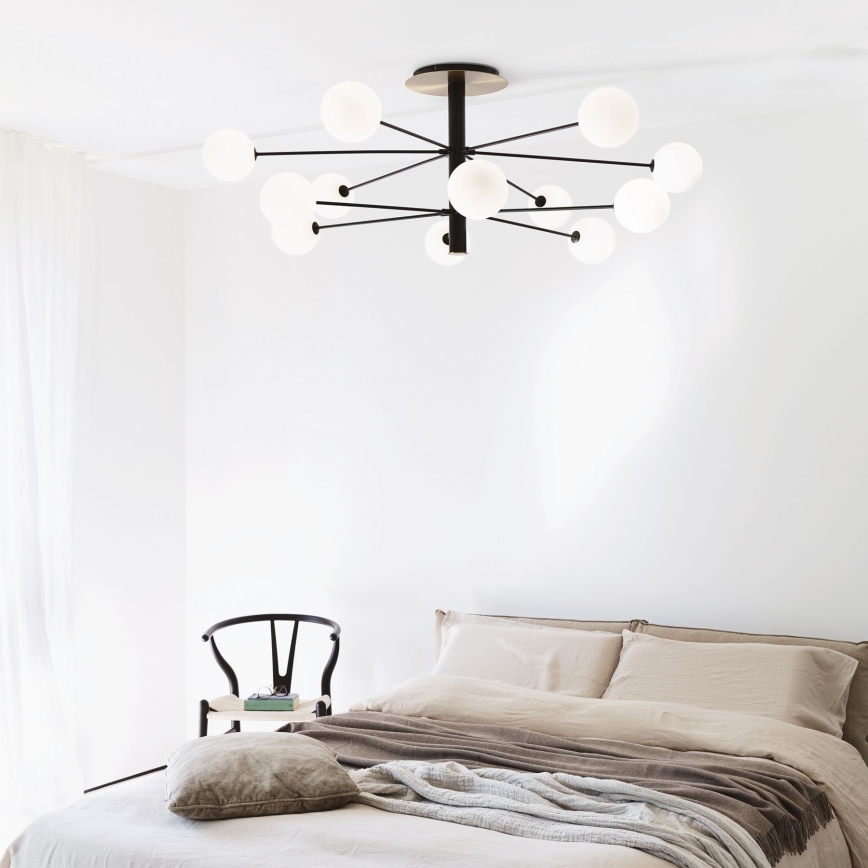 Ideal Lux - Candeeiro suspenso LED COSMOPOLITAN 12xG9/3W/230V diâmetro 145 cm preto