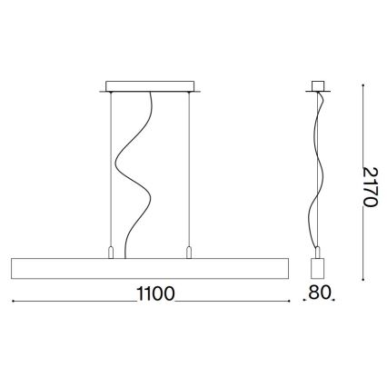 Ideal Lux - Candeeiro suspenso LED CRAFT LED/32W/230V CRI 90 faia