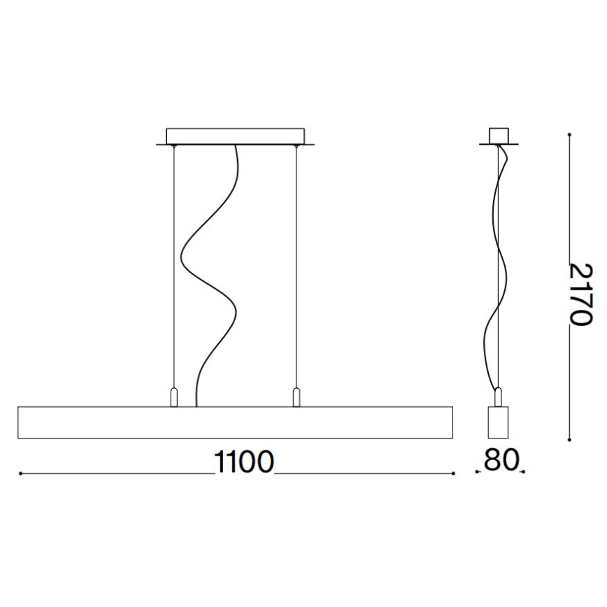 Ideal Lux - Candeeiro suspenso LED CRAFT LED/32W/230V CRI 90 faia