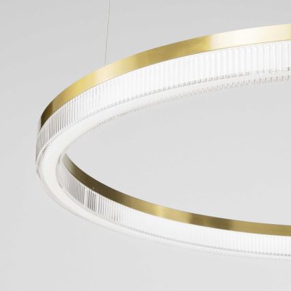 Ideal Lux - Candeeiro suspenso LED CROWN LED/30W/230V 3000K diâmetro 60 cm CRI 90 latão