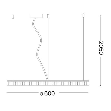 Ideal Lux - Candeeiro suspenso LED CROWN LED/30W/230V 3000K diâmetro 60 cm CRI 90 latão