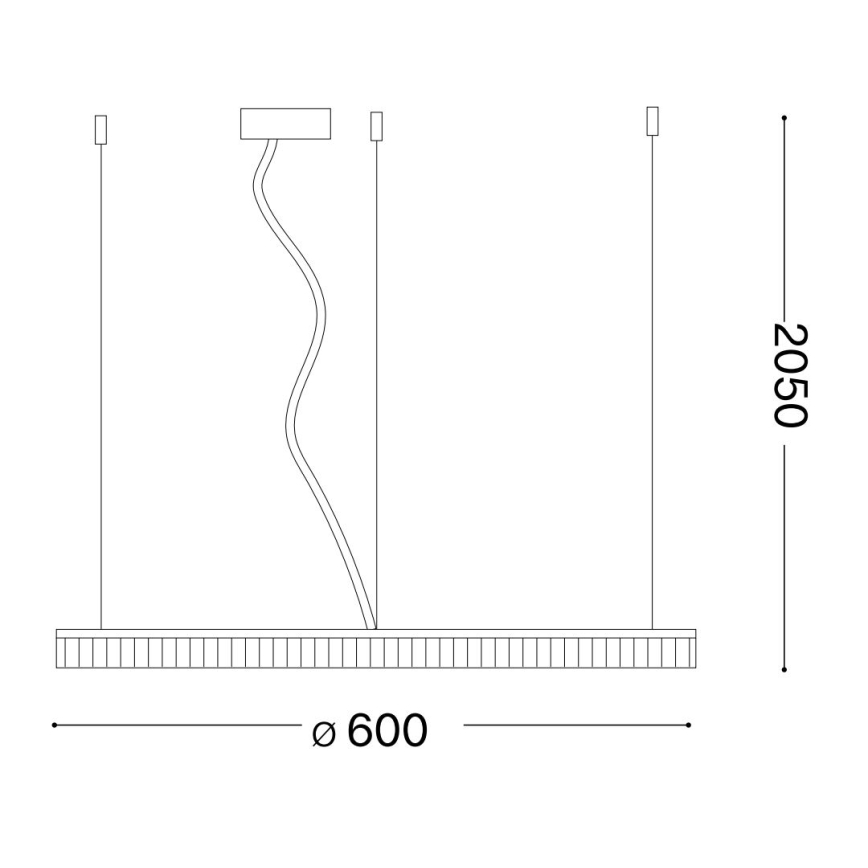 Ideal Lux - Candeeiro suspenso LED CROWN LED/30W/230V 3000K diâmetro 60 cm CRI 90 latão