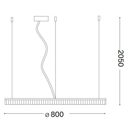 Ideal Lux - Candeeiro suspenso LED CROWN LED/42W/230V 3000K diâmetro 80 cm CRI 90 latão