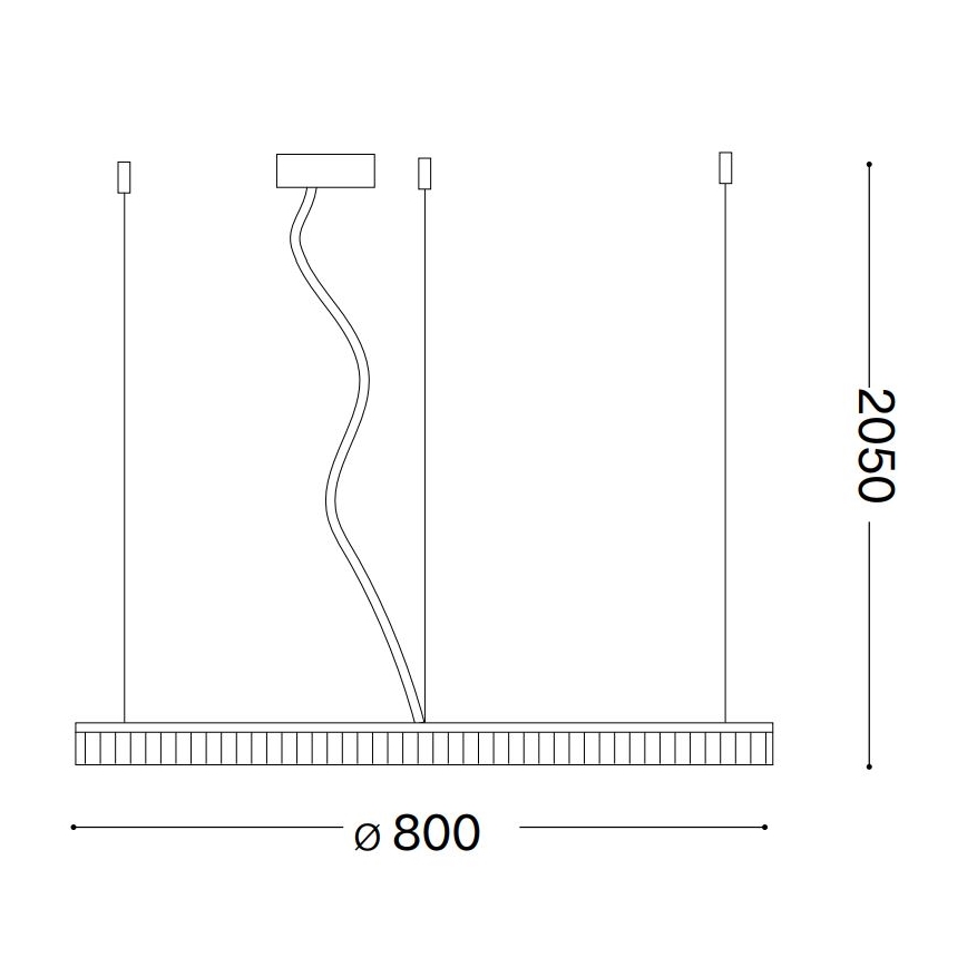 Ideal Lux - Candeeiro suspenso LED CROWN LED/42W/230V 3000K diâmetro 80 cm CRI 90 latão