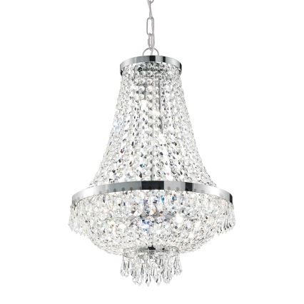 Ideal Lux - Candeeiro suspenso LED de cristal CAESAR 12xG9/3W/230V diâmetro 55 cm cromado brilhante