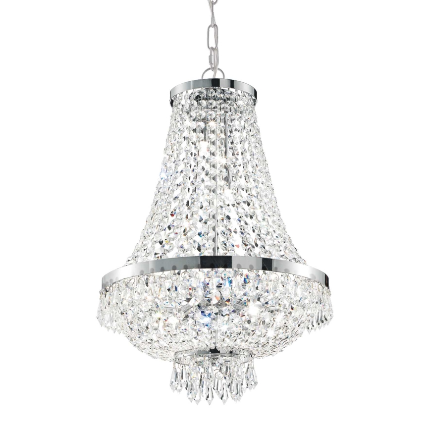 Ideal Lux - Candeeiro suspenso LED de cristal CAESAR 12xG9/3W/230V diâmetro 55 cm cromado brilhante