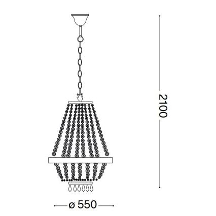 Ideal Lux - Candeeiro suspenso LED de cristal CAESAR 12xG9/3W/230V diâmetro 55 cm cromado brilhante