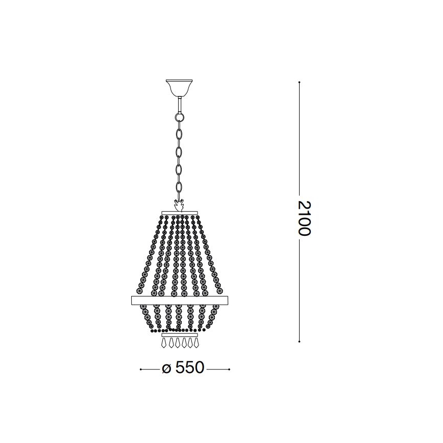 Ideal Lux - Candeeiro suspenso LED de cristal CAESAR 12xG9/3W/230V diâmetro 55 cm cromado brilhante