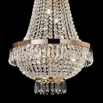 Ideal Lux - Candeeiro suspenso LED de cristal CAESAR 12xG9/3W/230V diâmetro 55 cm dourado