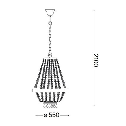 Ideal Lux - Candeeiro suspenso LED de cristal CAESAR 12xG9/3W/230V diâmetro 55 cm dourado