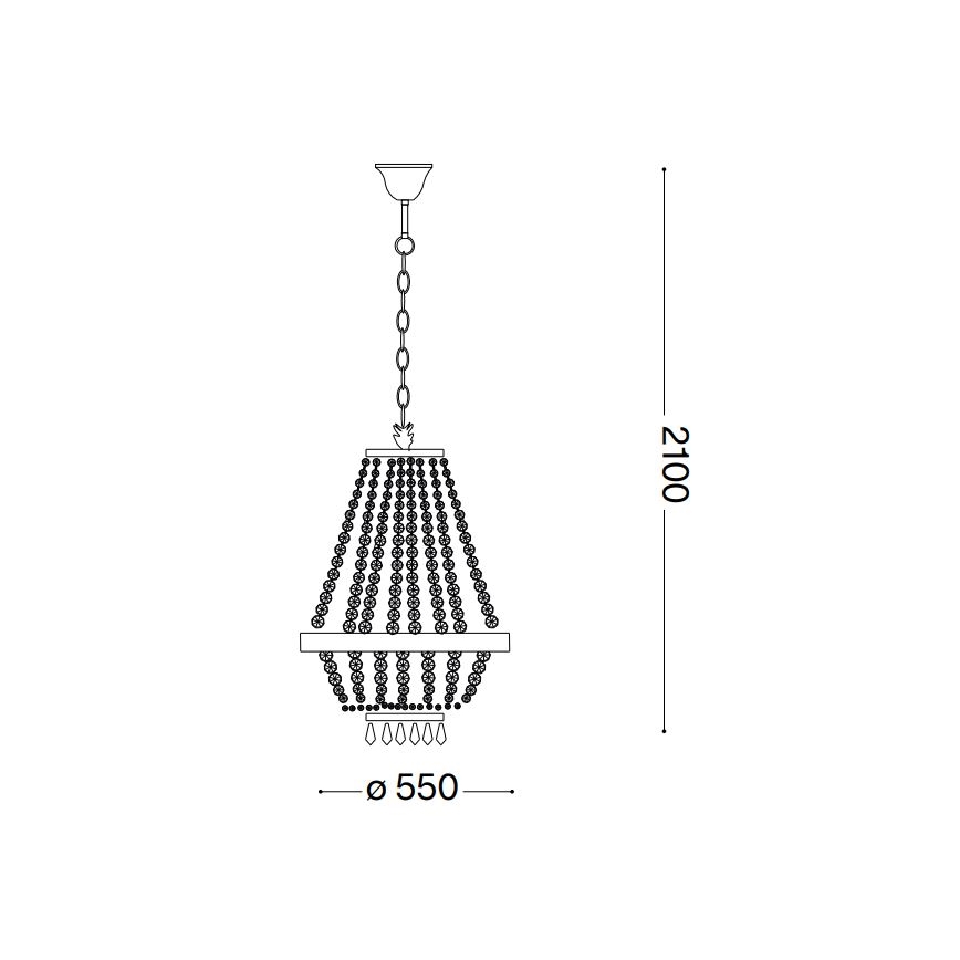 Ideal Lux - Candeeiro suspenso LED de cristal CAESAR 12xG9/3W/230V diâmetro 55 cm dourado