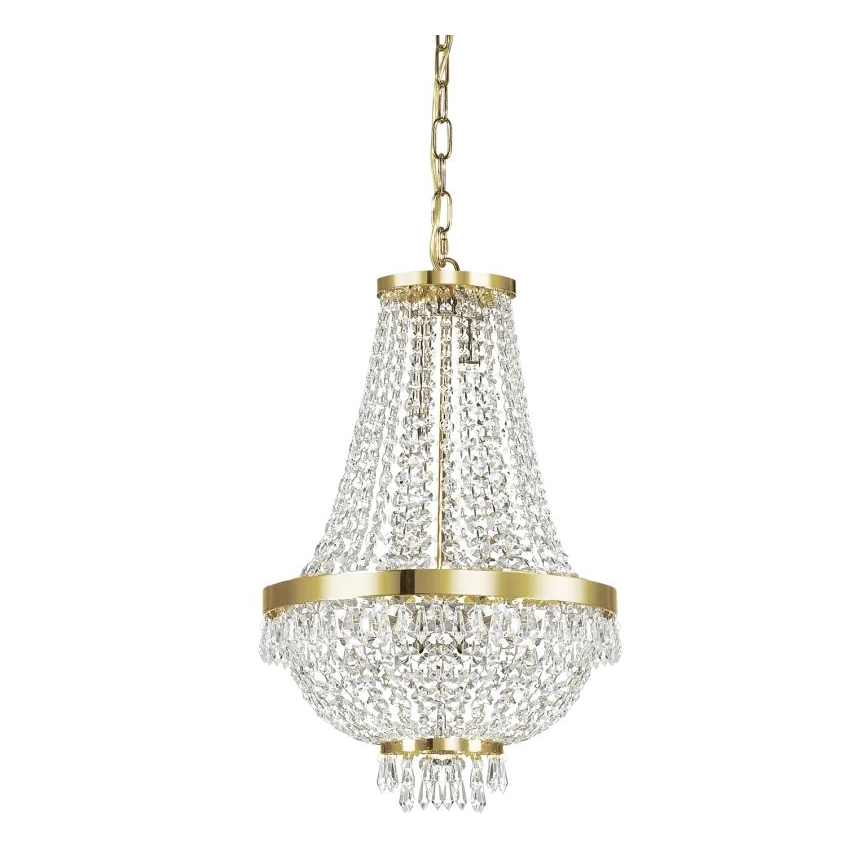 Ideal Lux - Candeeiro suspenso LED de cristal CAESAR 6xG9/3W/230V diâmetro 38 cm dourado