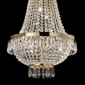 Ideal Lux - Candeeiro suspenso LED de cristal CAESAR 9xG9/3W/230V diâmetro 45 cm dourado