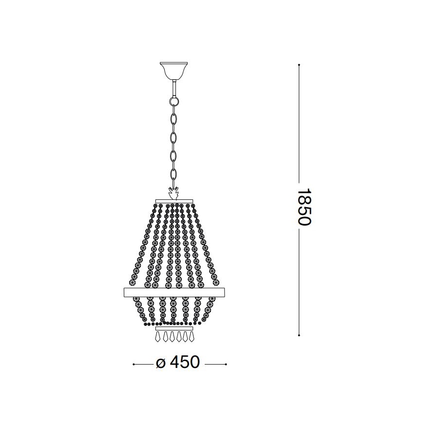 Ideal Lux - Candeeiro suspenso LED de cristal CAESAR 9xG9/3W/230V diâmetro 45 cm dourado