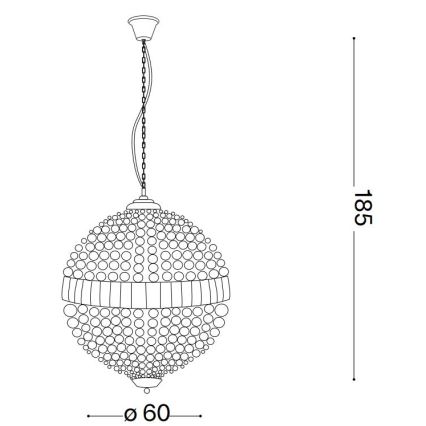 Ideal Lux - Candeeiro suspenso LED de cristal LUXOR 12xG9/3W/230V diâmetro 60 cm transparente